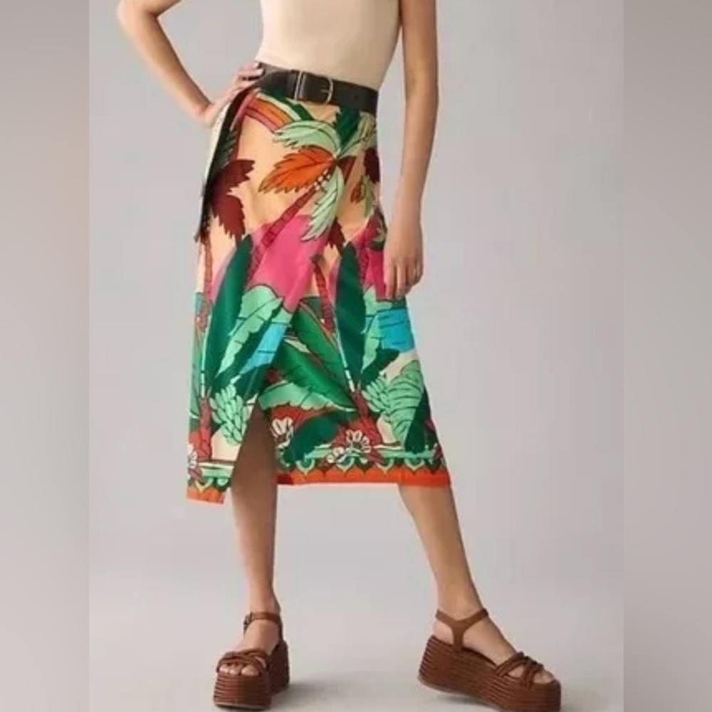 Farm Rio wrap Midi Skirt Size Small